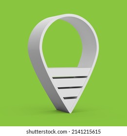 Map pointer 3d pin Location symbol on isolated Background 3d illustration