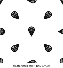 Map pointer with book pattern repeat seamless in black color for any design. geometric illustration