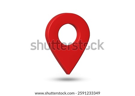 Map pointer pin isolated on white background