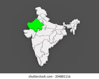 Map Rajasthan India 3d Stock Illustration 204881116 | Shutterstock