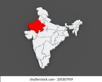 Map Rajasthan India 3d Stock Illustration 205307959 | Shutterstock