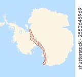 Map of Range, Mountains Transantarctic Mountains in Antarctica