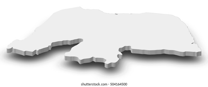 Map Rio Grande Do Norte Brazil Stock Illustration