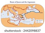 Map of the route by Jason and the Argonauts