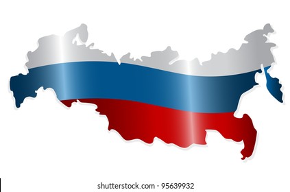 Map Of The Russian Federation Colored Like The Russian Flag