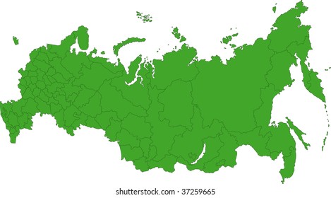 Vector Map Russian Federation Federal Subjects Stock Vector (Royalty ...