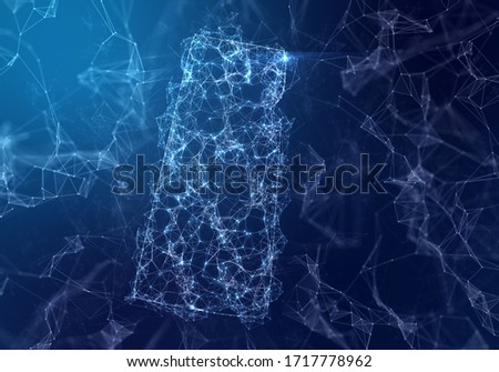 The map of Saskatchewan indicating a connected web of dots and lines. (series)