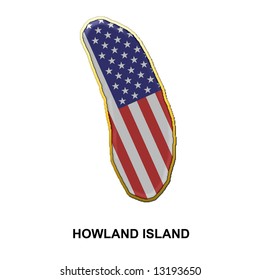 Map Shaped Flag Howland Island 260nw 13193650 