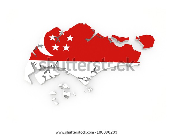 Map Singapore 3d Stock Illustration 180898283