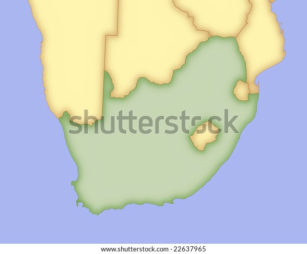 Map South Africa Borders Surrounding Countries Stock Illustration 22637965