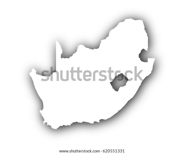 Map South Africa Shadow Stock Illustration 620551331