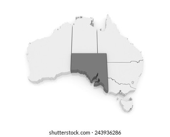 Map Of South Australia. Australia. 3d