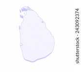 Map of Sri Lanka. 3d