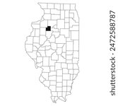 Map of stark County in Illinois state on white background. single County map highlighted by black colour on Illinois map. UNITED STATES, US