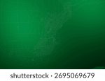 Map of the streets of Thunder Bay (Canada) made with white lines on abstract green background lit by two lights. Top flat view. 3d render, illustration