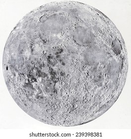 Map Of The Surface Of Earth's Moon From 1966 Remote Sensing.