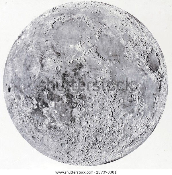 Map of the surface of Earth\'s Moon from 1966\
remote sensing.