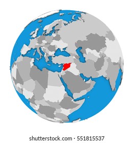 Map Syria Highlighted Red On Globe Stock Illustration 551815537 ...