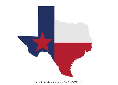 Vector Illustration Map Flag Texas Stock Vector (Royalty Free) 1135935686