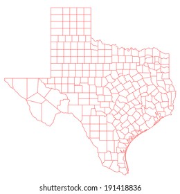 Map Of Texas TX With Its Detailed Counties.