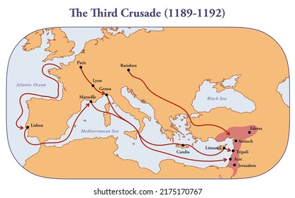 Map Of The Third Crusade Route