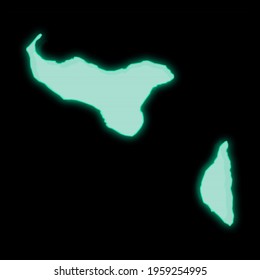 Map Of Tonga, Old Green Computer Terminal Screen, On Dark Background