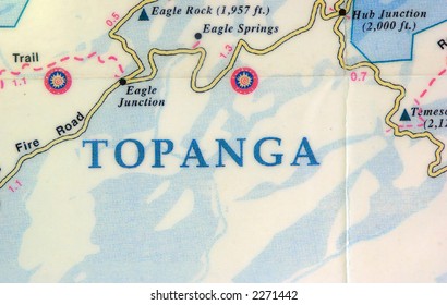 Map Of Topanga State Park  Ca