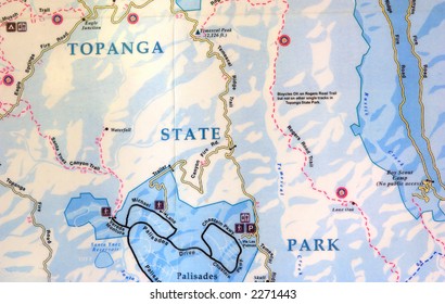 Map Of Topanga State Park  Ca