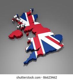 Map Of UK - 3d Render