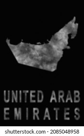 Map Of United Arab Emirates Made Of Smoke, Air Pollution, Ecology