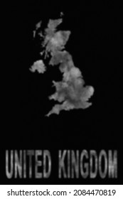 Map Of United Kingdom Made Of Smoke, Air Pollution, Ecology