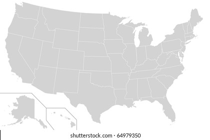 United States Map With Borders Map United States America Showing Borders Stock Illustration 64979350 |  Shutterstock