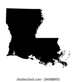 Louisiana State Map Black On White Stock Vector (Royalty Free) 604042829