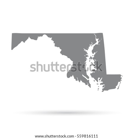 Map of the U.S. state of Maryland on a white background