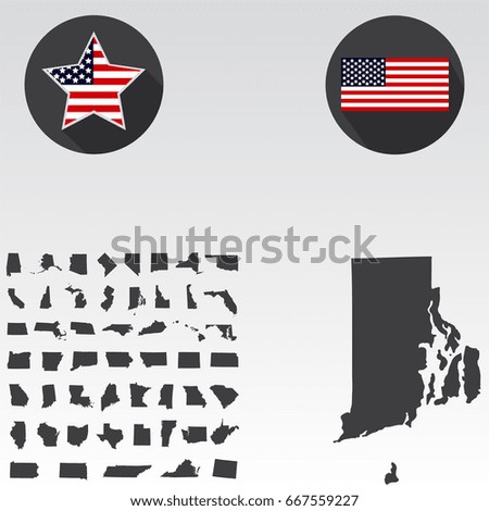 Map of the U.S. state of Rhode Island on a white background