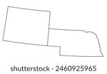 Map of the US states with districts. Map of the U.S. state of Wyoming, Nebraska