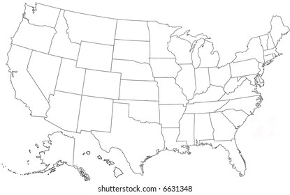 Fillable Map Of Usa Blank Outline Map Usa Stock Vector Royalty Free 1061738165 Shutterstock