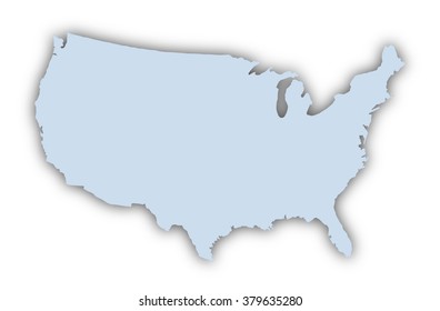 Map of USA. Image with clipping path.