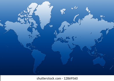 World Map On Blue Background Ocean Stock Vector (Royalty Free ...