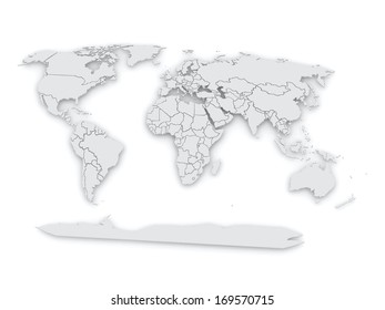 Map of the world. 3d