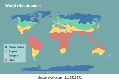 Map of the world climate zones