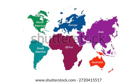 Map of world and continents 