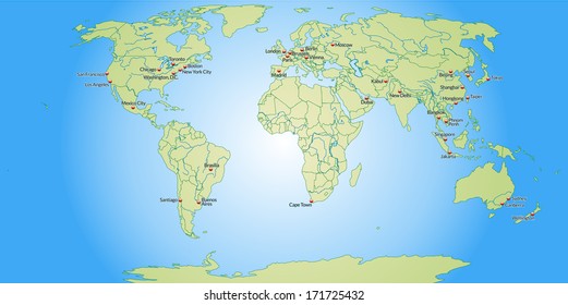 4,610 Map world main cities Images, Stock Photos & Vectors | Shutterstock