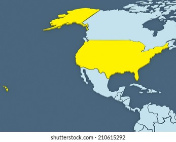 Map Worlds Usa 3d Stock Illustration 210615292 | Shutterstock