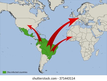 Map Of Zika Virus Infected Countries