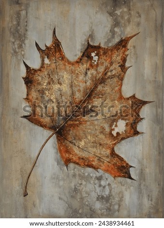 Maple leaves, leaves, nostalgic effect, watercolor texture，Background wallpaper, acrylic hand-painted, artistic creativity, home decoration painting, oil painting