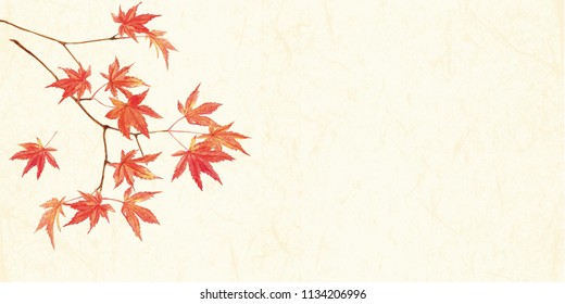 Maple leaves Japanese paper background