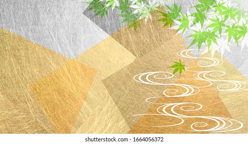 Maple Silhouette On Japanese Paper Background
