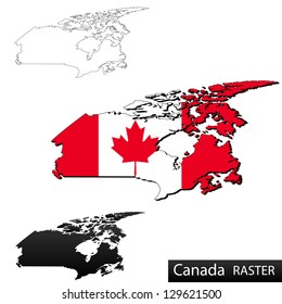 Maps Canada 3 Dimensional Flag Clipped Stock Illustration 129621500 ...