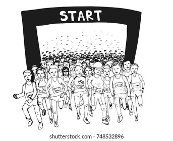 Marathon Start Line - Powered by Shutterstock - Get 15% off with code: PIKWIZARD15